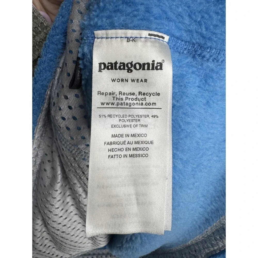 Patagonia Women's Blue Re-Tool Snap-T Long Sleeve Pullover Fleece Size XL